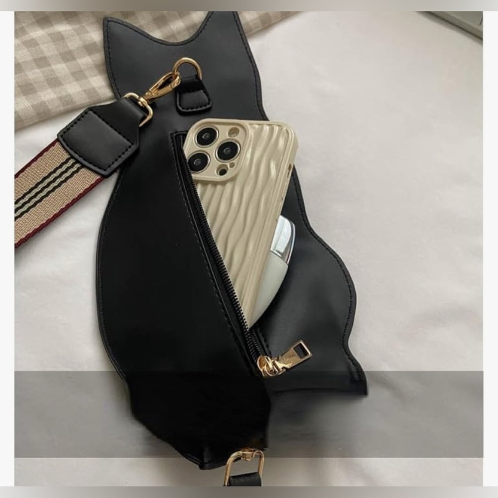 Cute Black Cat Sling Bag for Girl Small Shoulder Bag Kawaii Kitty Crossbody NWOT - Picture 5 of 5